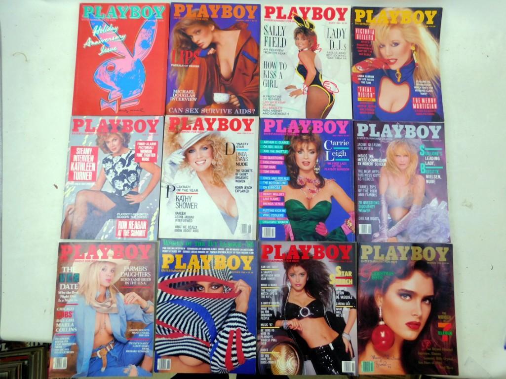 Lot of 12 Playboy Magazines 1986 Complete Year (1 of 3)
