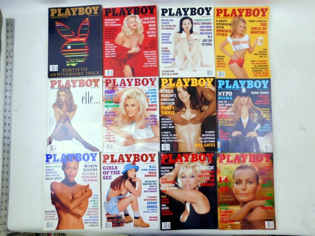 Lot of 12 Playboy Magazines 1994 Complete Year (1 of 3)