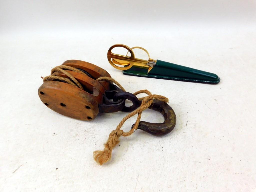 Wooden / Metal Pulley and Office Set (1 of 4)