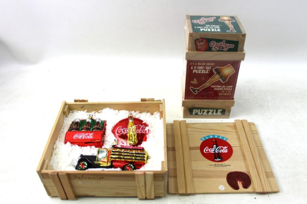 Coca Cola Christmas Ornaments and Leg Lamp Puzzle (1 of 7)