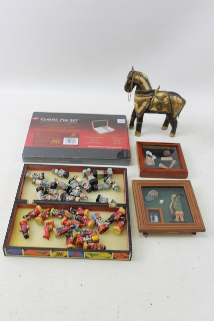 Interesting Chess Set, Decoritve Horse, Calligraphy Set (1 of 5)