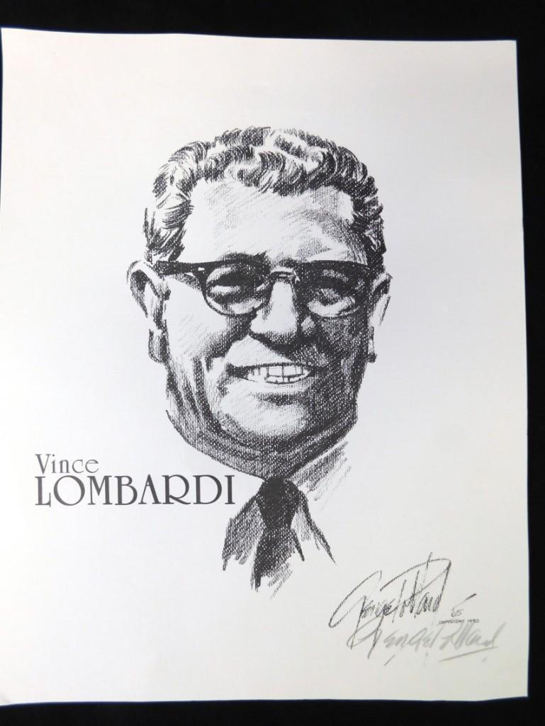 Vince Lombardi Print Signed by Artist George Pallard (1 of 3)