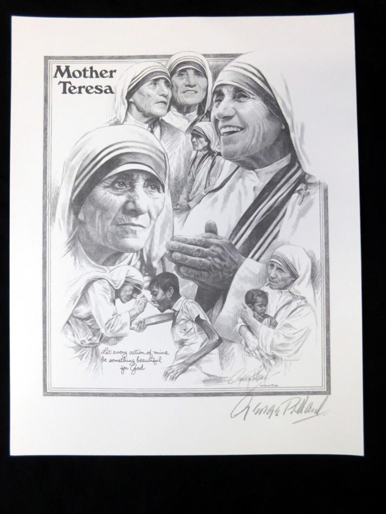 Mother Teresa Print Signed by Artist George Pallard (1 of 3)