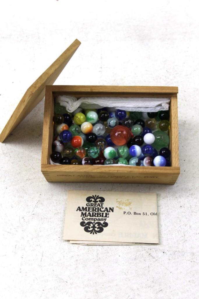 Wooden Box of Marbles: Wooden Box of Marbles