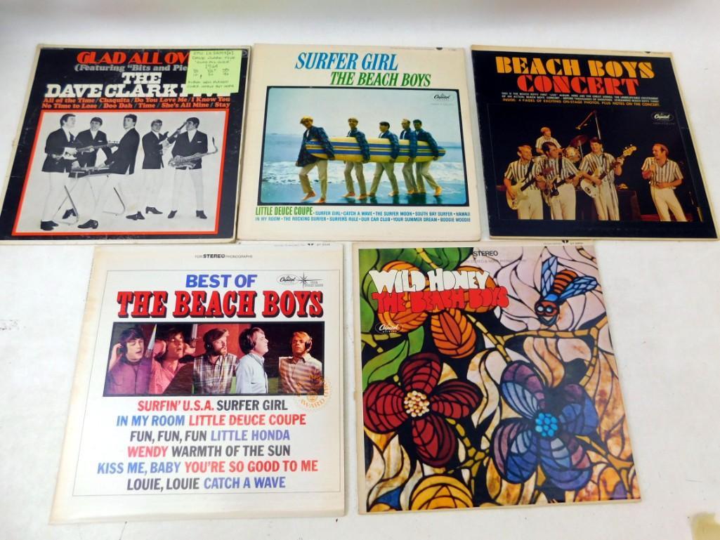 Lot of 5 Vinyl LP Records including The Beach Boys and (1 of 3)