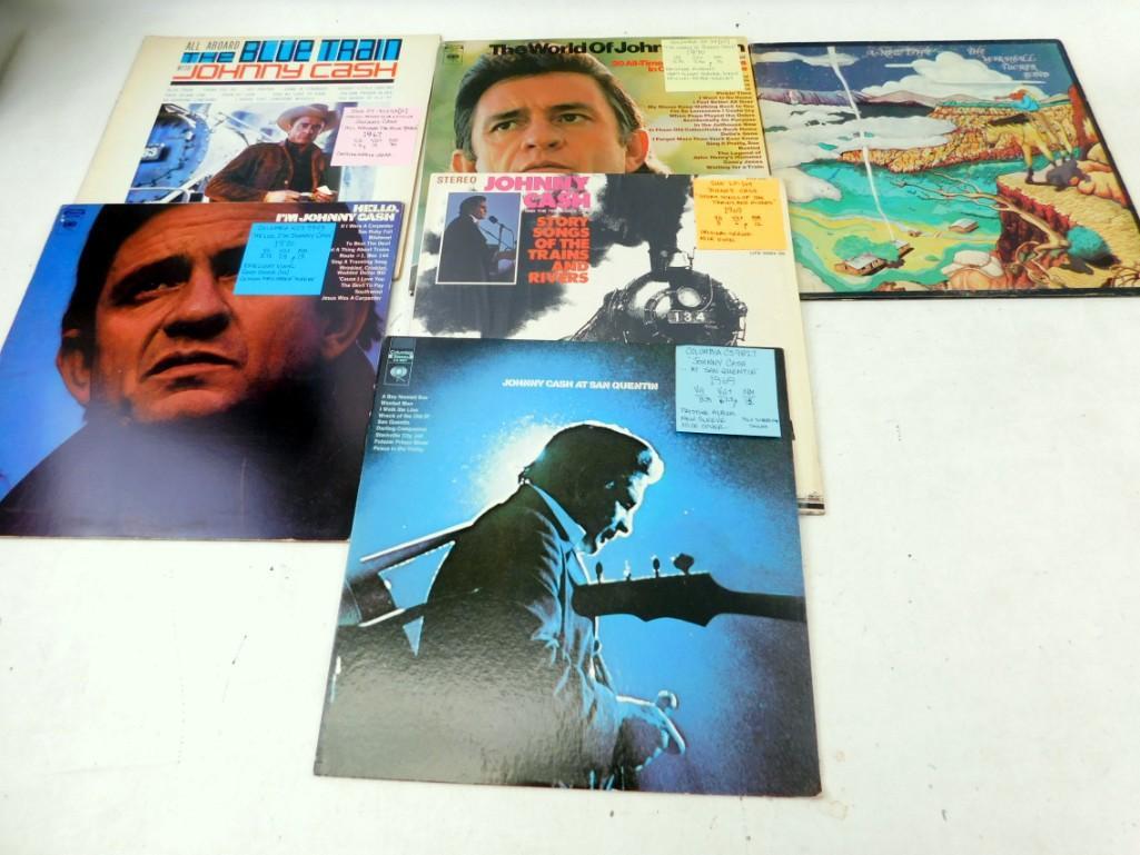 Lot of Johnny Cash Vinyl LPs and The Marshall Tucker: Lot of Johnny Cash Vinyl LPs and The Marshall Tucker Band - See the image with the tags for the condition. If the record has no tag, the condition is unknown