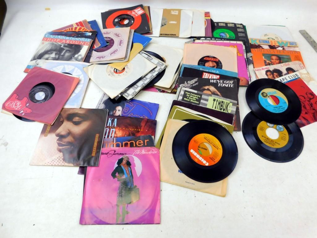 Lot of Assorted 45 Vinyl Records includes Donna Summer, (1 of 4)