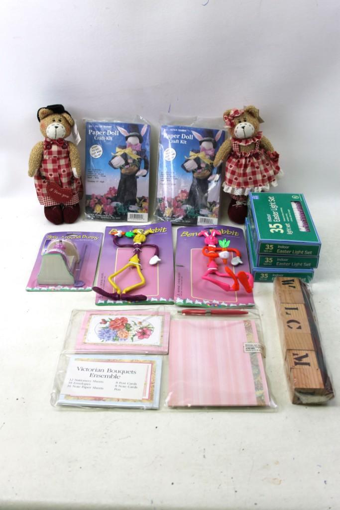 Misc Lot incl 2 Plush Bears , Bendy Rabbits , Rabbit (1 of 5)