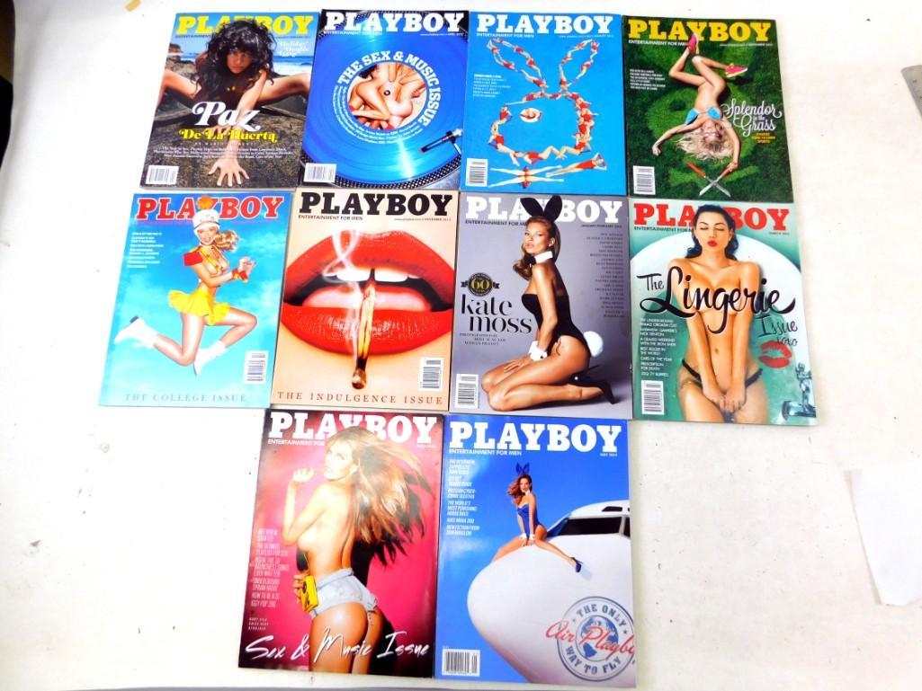 Lot of 10 Playboy Magazines from 2013 and 2014: Lot of 10 Playboy Magazines from 2013 and 2014