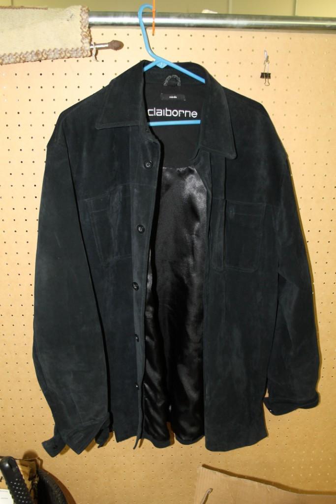 Vintage Black Suede Leather Claiborne Jacket Size
