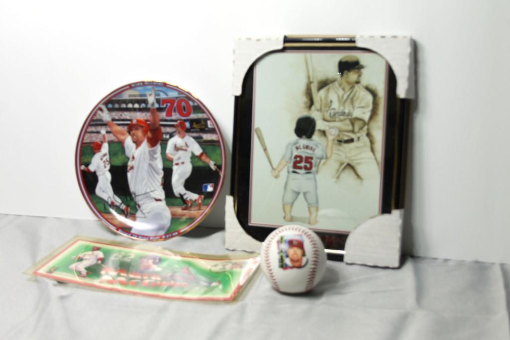 Lot of 4 Mark McGwire Sports Items incl Print, Plate, (1 of 2)