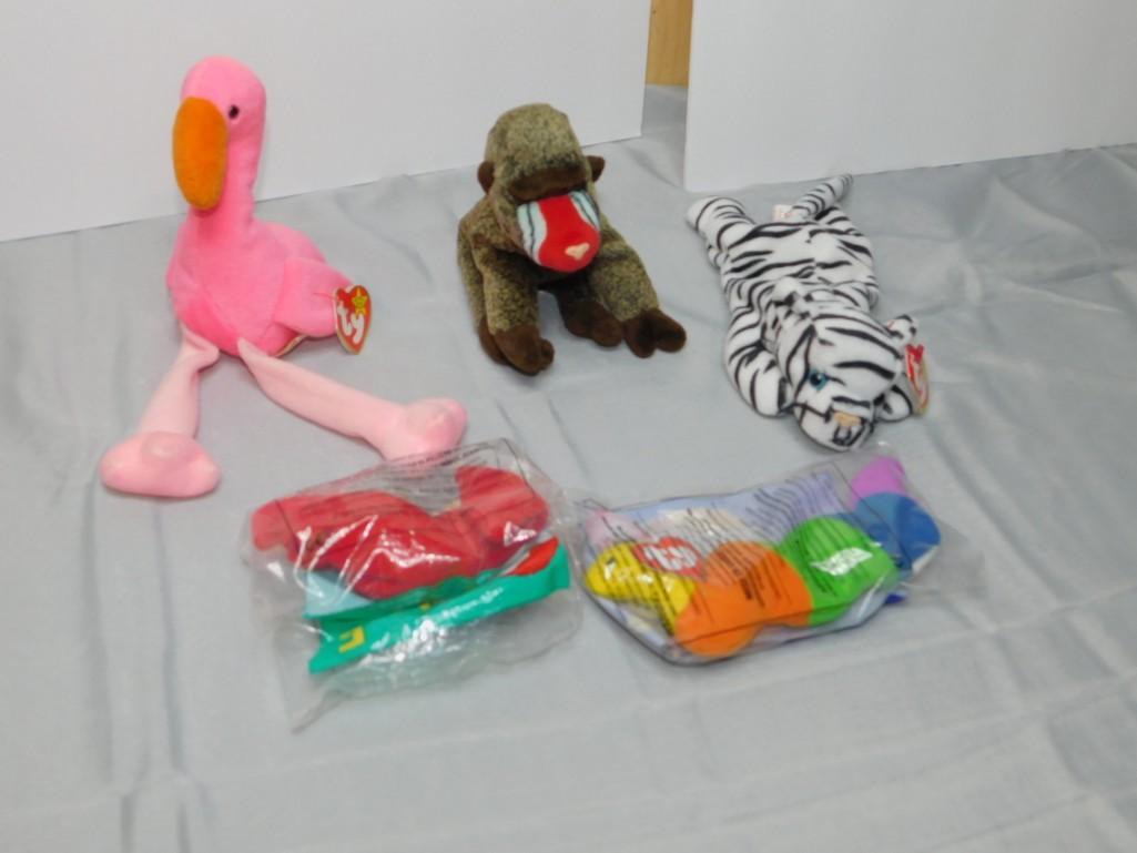 Lot of Beanie Babies incl 3 reg -2 with tags, and 2: Lot of Beanie Babies incl 3 reg -2 with tags, and 2 Unopened McDonalds