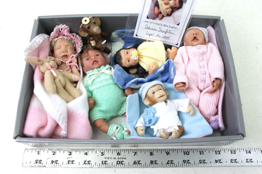 5 OOAK Handmade Miniature Clay / Resin Baby and Monkey (1 of 15)