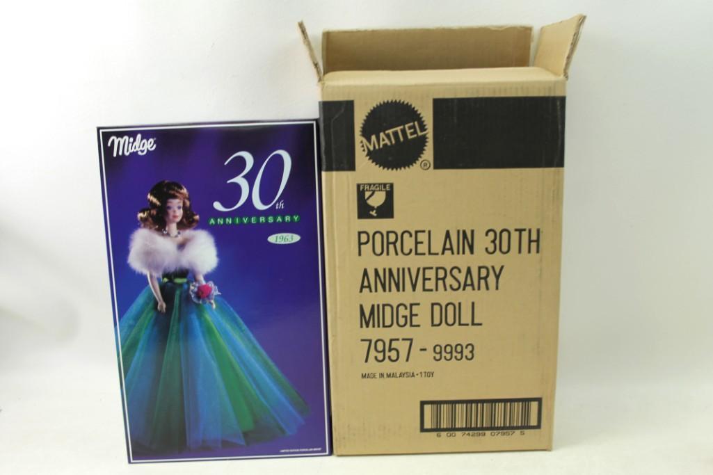 30th Anniversary Reproduction 1963 Porcelain Midge Doll: 30th Anniversary Reproduction 1963 Porcelain Midge Doll ( Barbie's Friend ) New in Box with Shipper
