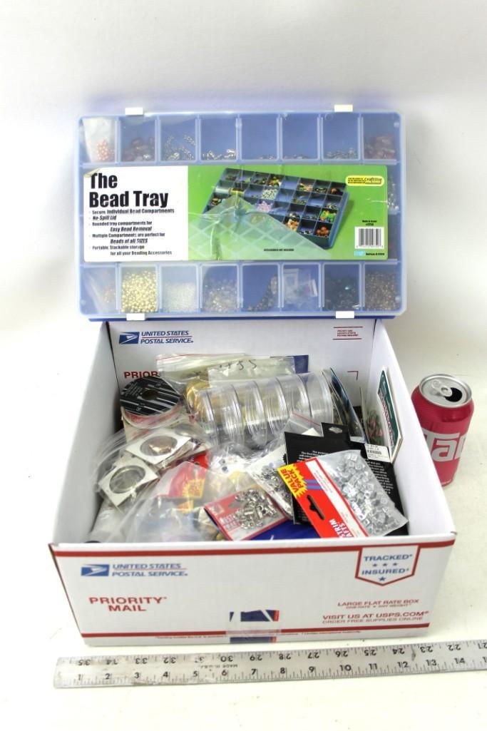 Large Jewelry Crafting Items Lot incl Beads , Clasps , (1 of 5)