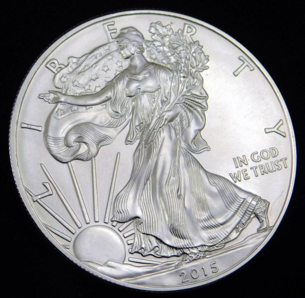 2015 BU American Silver Eagle 1 oz Silver Round (1 of 2)