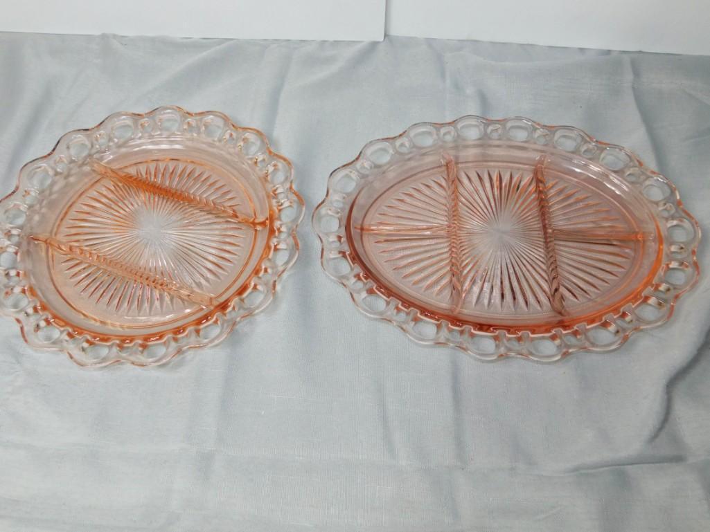 Pink Depression Glass Serving Dishes (1 of 4)