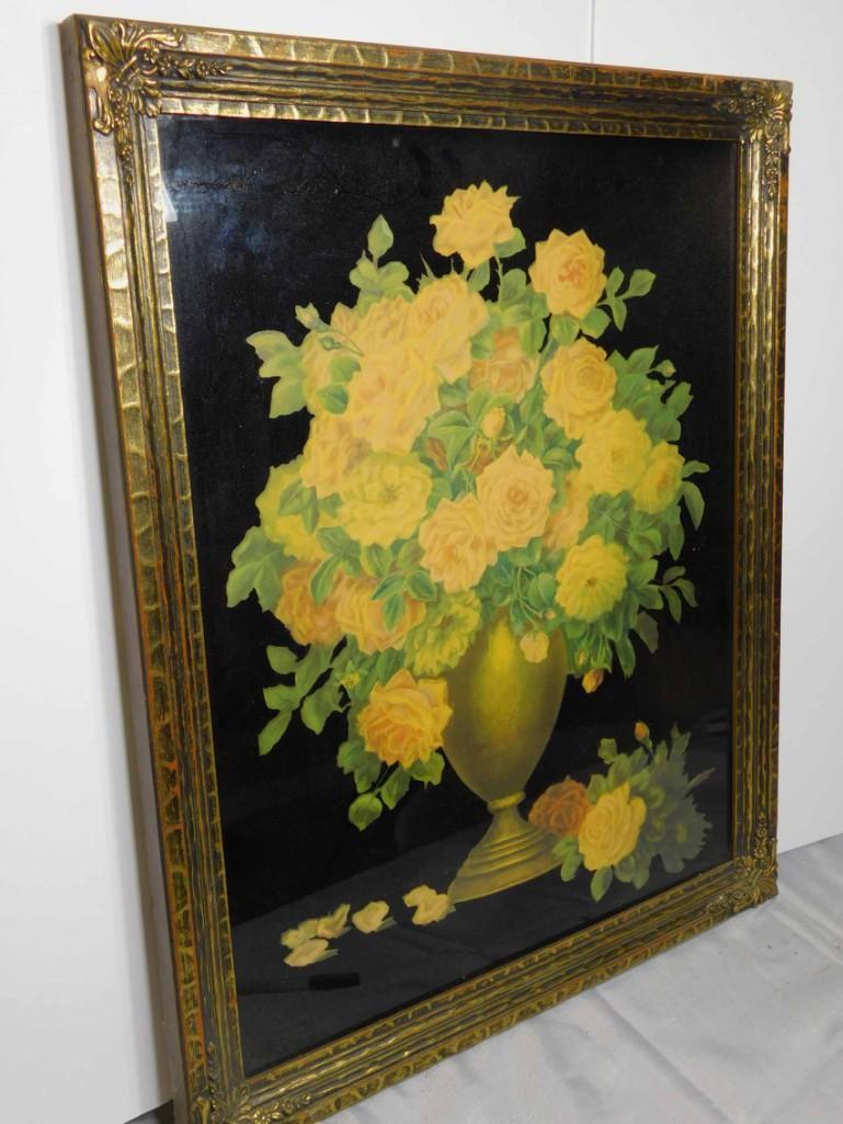 Reverse Painted Framed Floral Art (1 of 2)