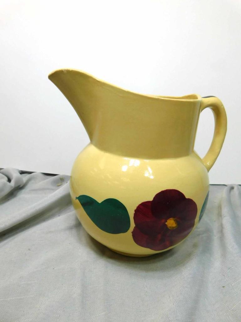 Watt Pottery Pitcher RF Rio Rose Pattern (1 of 4)