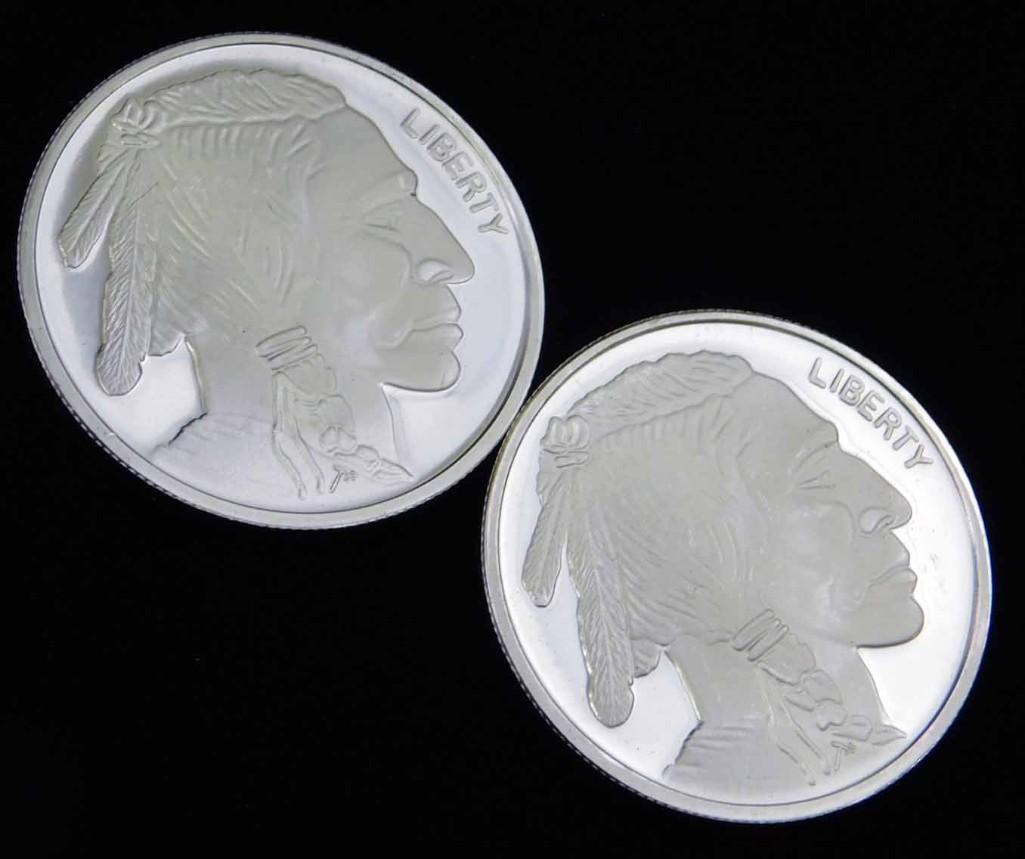 2 BU Indian Head Buffalo 1 oz Silver Rounds - 2 ounces (1 of 2)