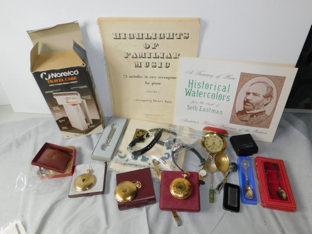 Misc Lot incl Book of Prints, Vintage Spoons , Pocket (1 of 7)