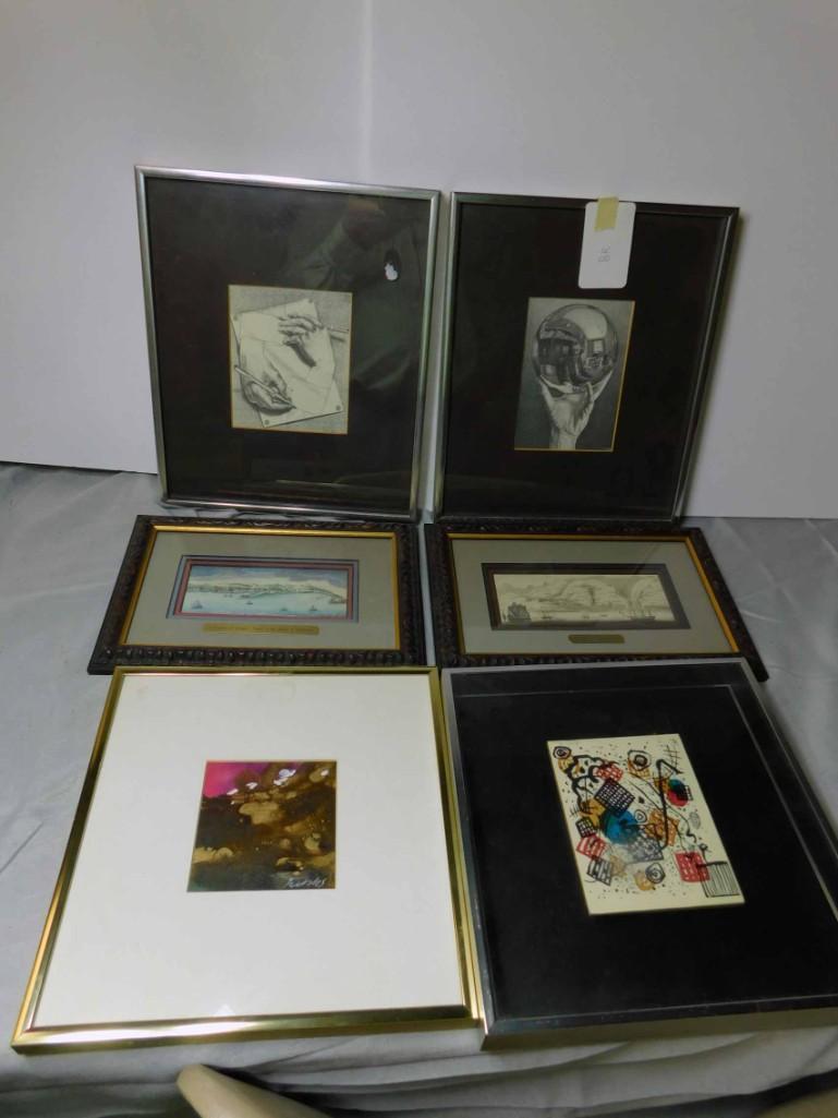 6 Framed Art Prints incl 2 Escher Prints: 6 Framed Art Prints incl 2 Escher Prints