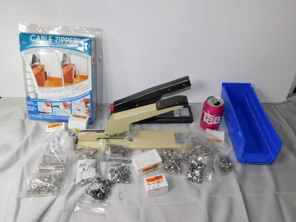 Misc Lot incl Cable Zipper , 2 Large Staplers , Lots of (1 of 5)