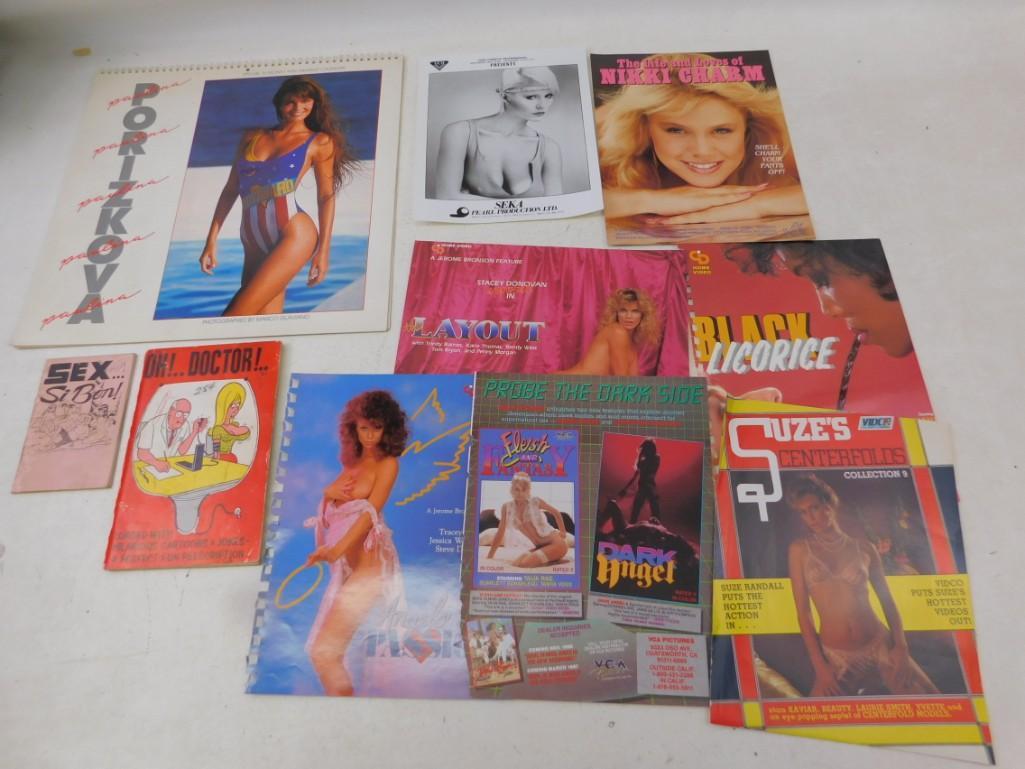 Misc. Adult Lot including a Swimsuit Calendar, old: Misc. Adult Lot including a Swimsuit Calendar, old comic books, photos, etc.