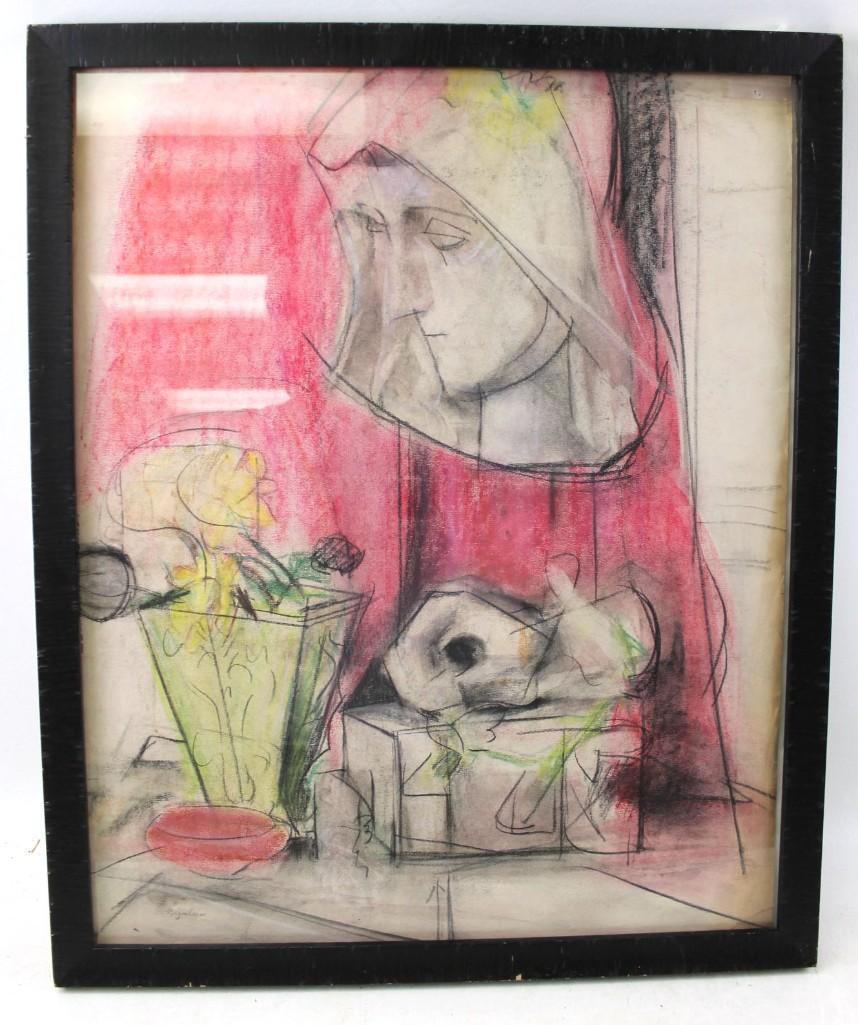 Mixed Media on Paper In the Style of Jean Negulesco , (1 of 3)