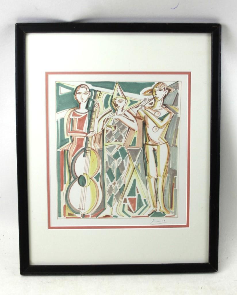 Pencil Signed Lithograph in the Style of P. Picasso (1 of 3)