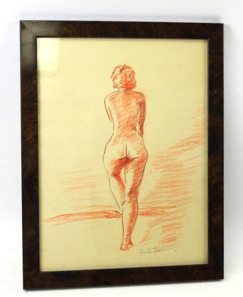 Original Pastel Nude Signed Hilda Rubin 1966: Original Pastel Nude Signed Hilda Rubin 1966 , "Listed Chicago Artist" . Measures about 14"x18"