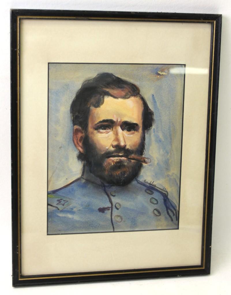 Original Mixed Media Drawing of a Military Soldier (1 of 3)