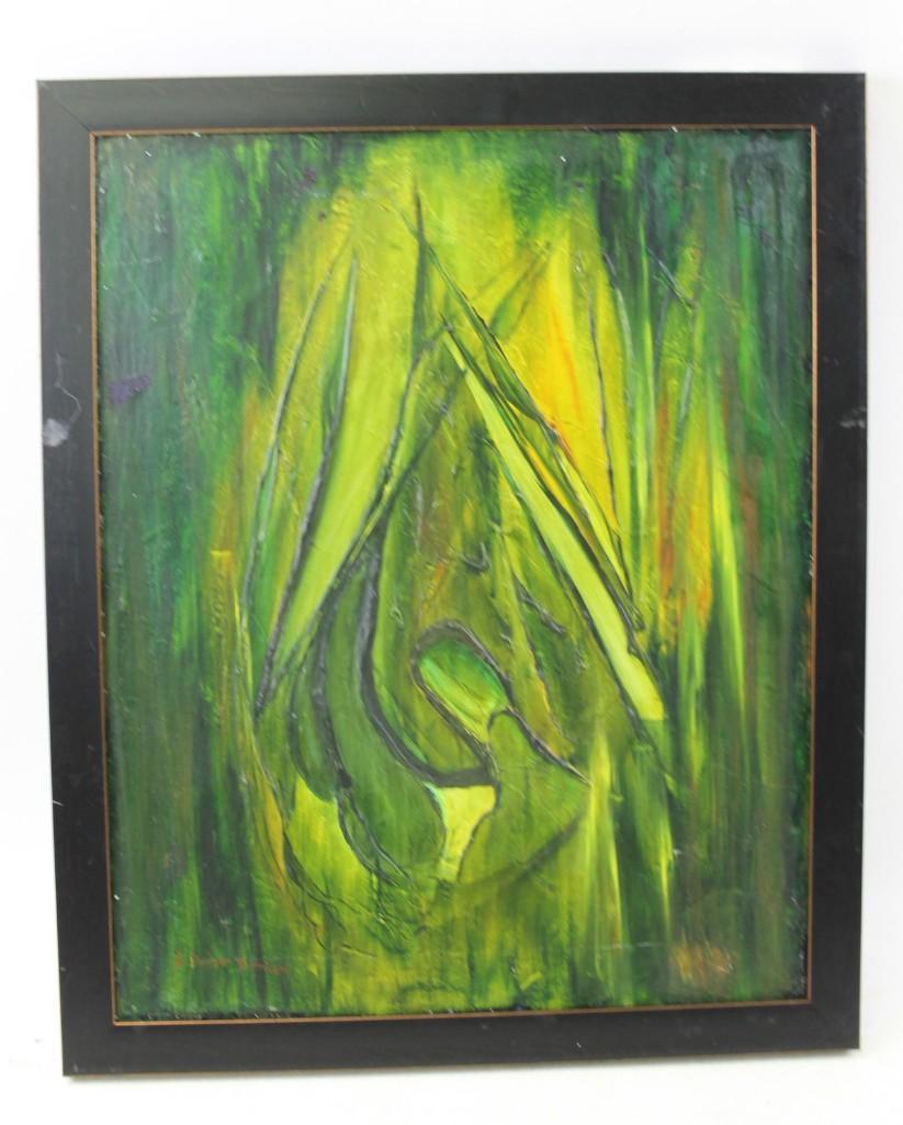 Attributed to A Dwight Burnham Abstract Oil on Canvas (1 of 2)