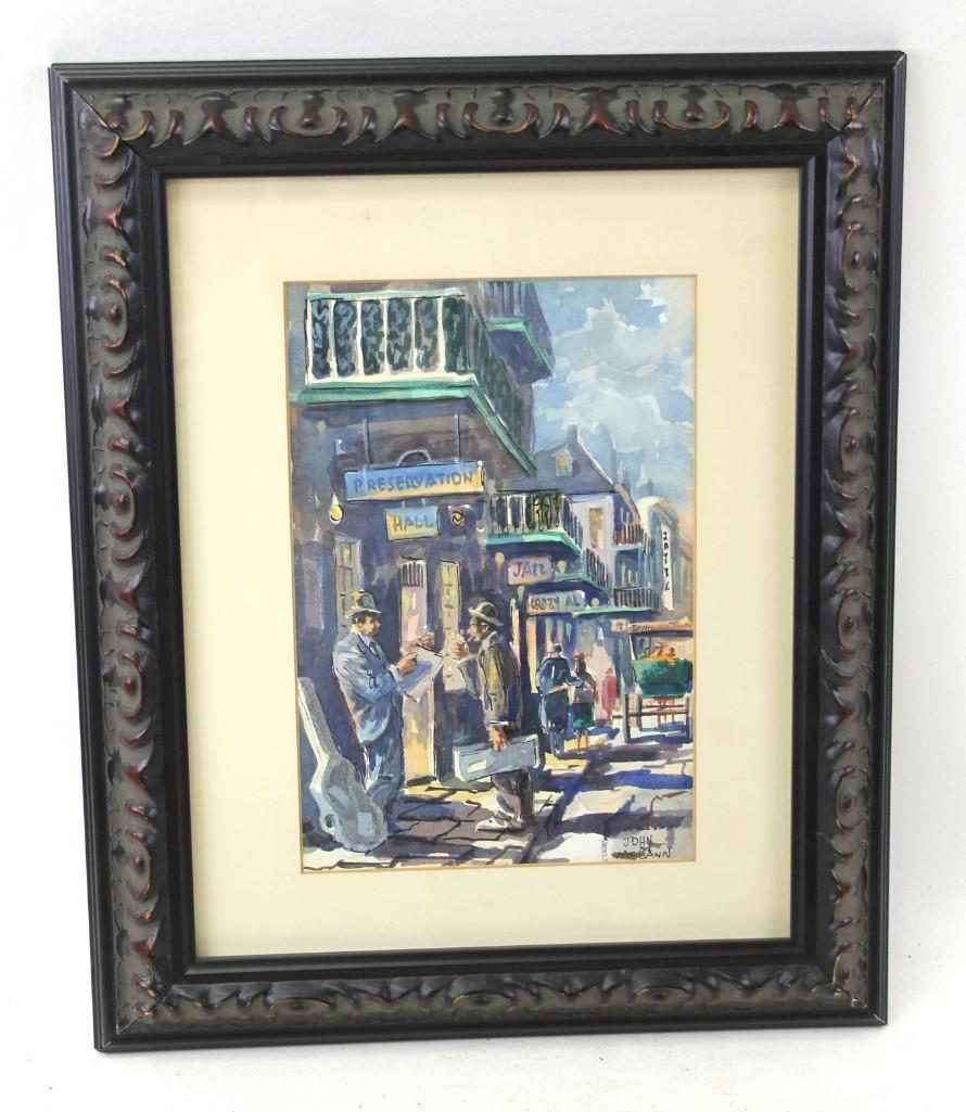 John McCann Original Watercolor, Signed , New Orleans - (1 of 3)