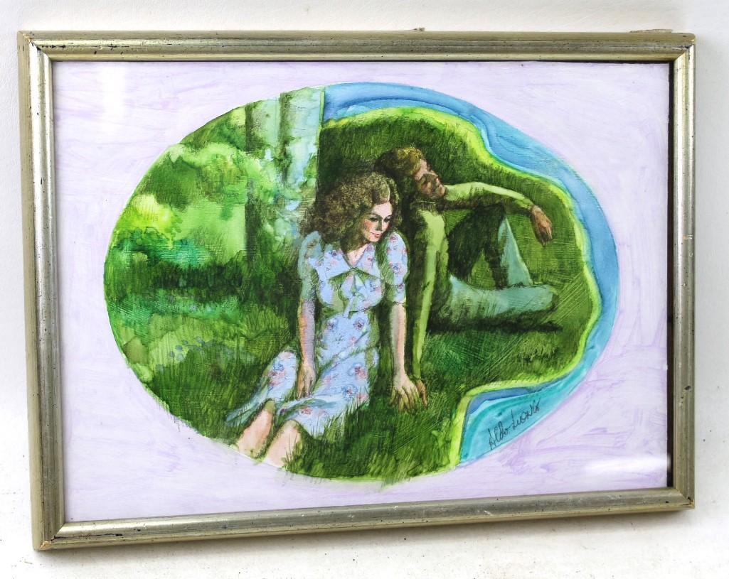 In the Style of Aldo Luongo (b. 1940) Watercolor & (1 of 3)