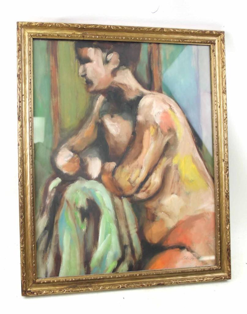 In the Style of Carl Sprinchorn. Listed Artist: Oil and Gouache on Paper In the Style of Carl Sprinchorn. Listed New York Artist 1897-1971 Signed Measures about 17" x 21"