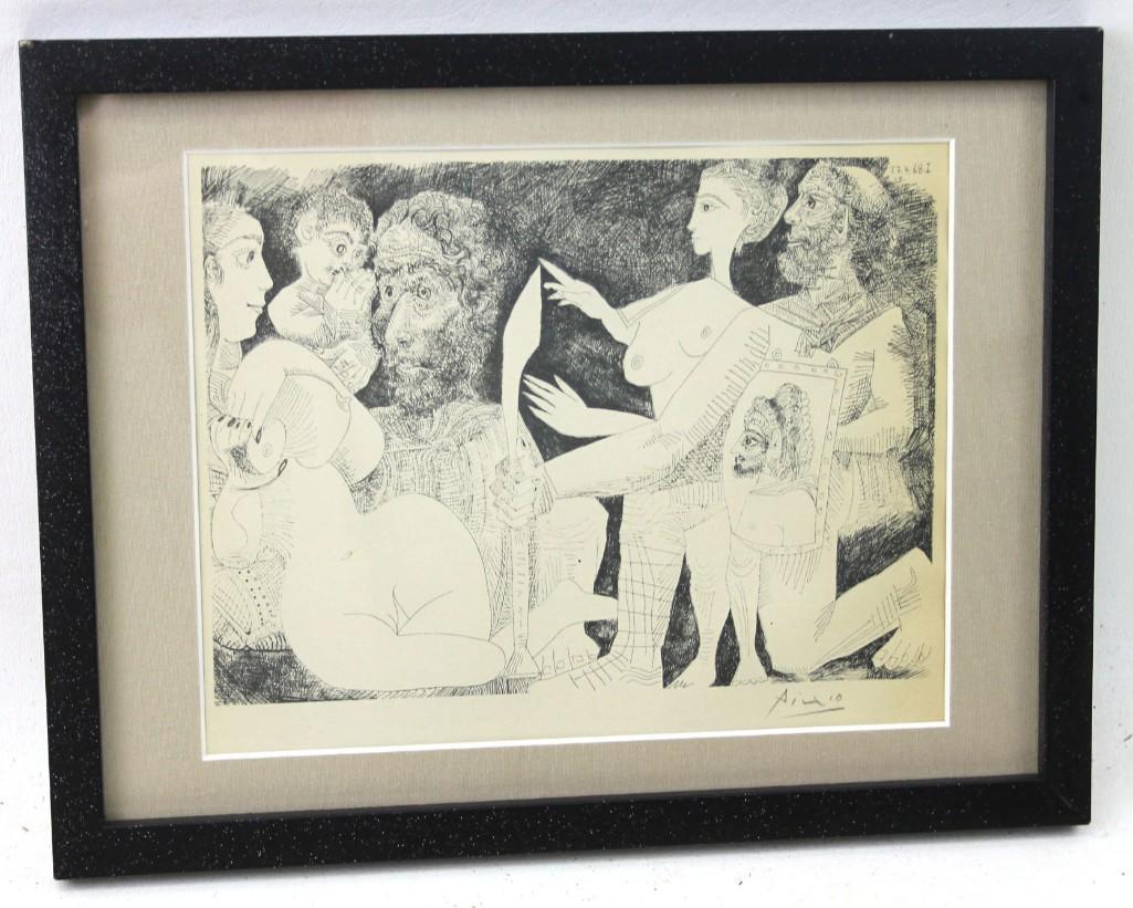 After P. Picasso Mid Century " Erotica Lithograph " (1 of 3)