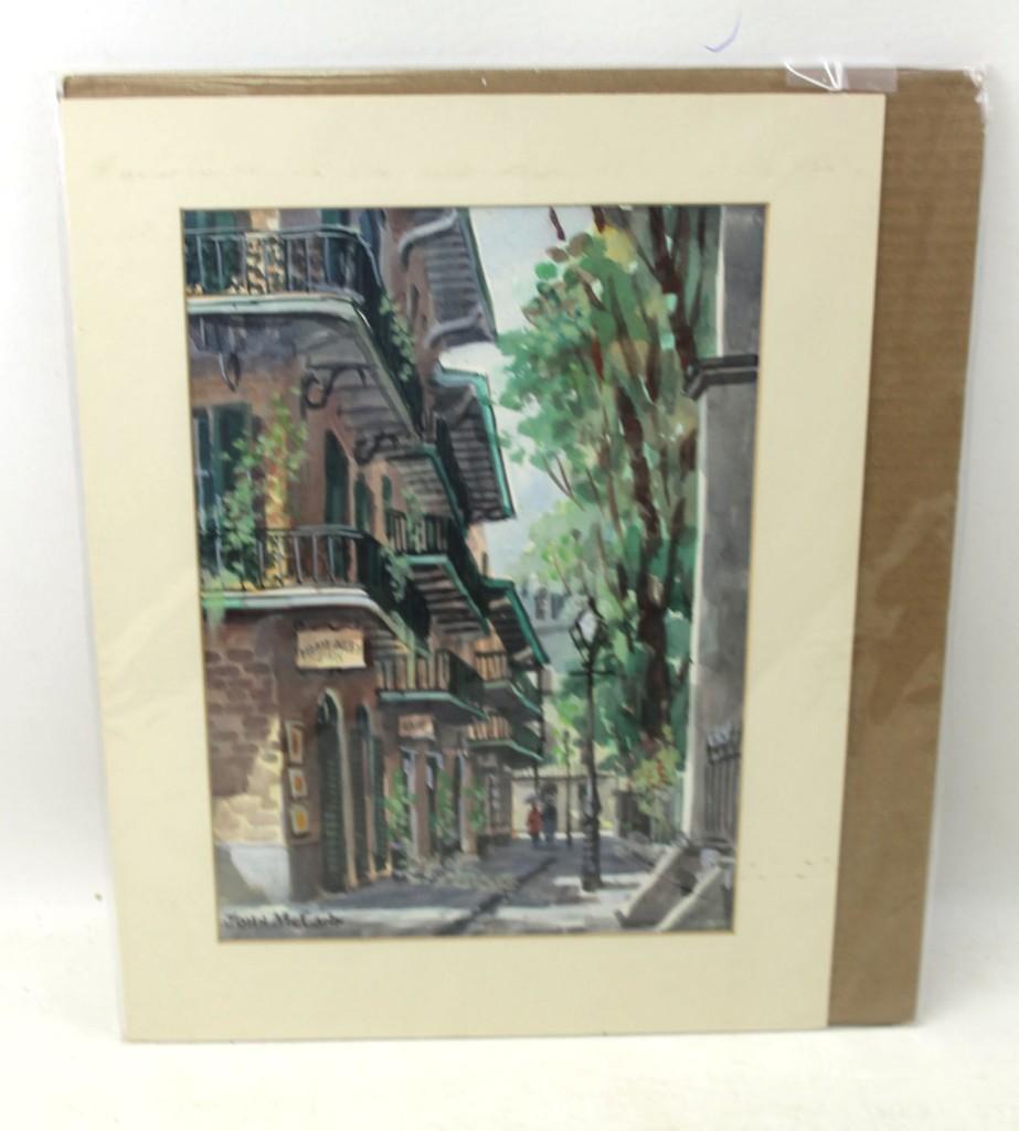John McCann (1925-2011) New Orleans Watercolor , Signed (1 of 3)