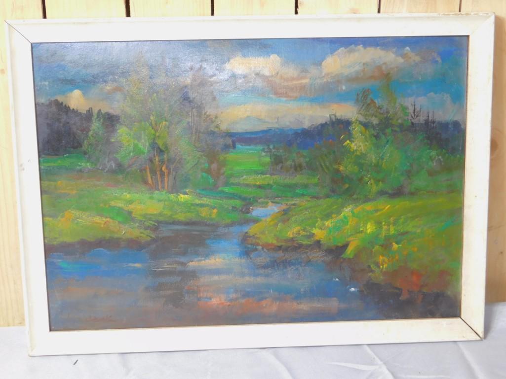 Oil on Board Landscape , Unknown Artist (1 of 4)