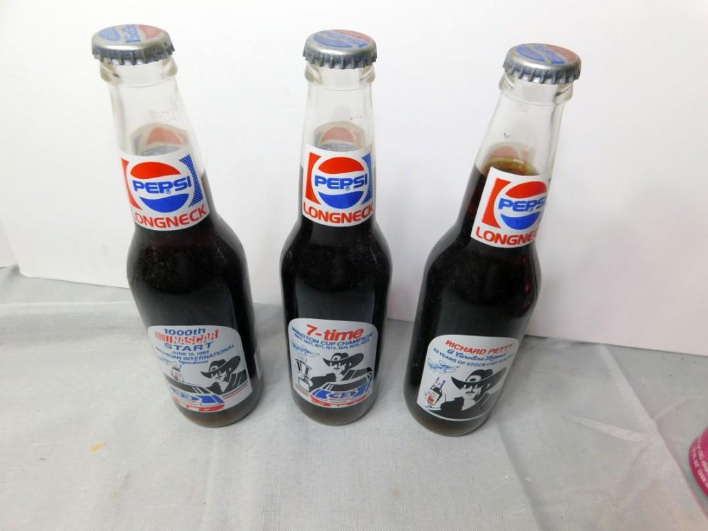 3 Nascar Pepsi Bottles , Each one is  Different , incl (1 of 2)