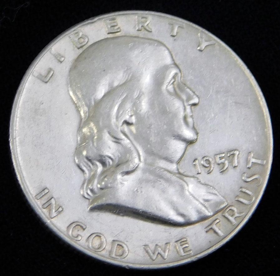 1957-D Franklin Half Dollar 90% Silver (1 of 2)