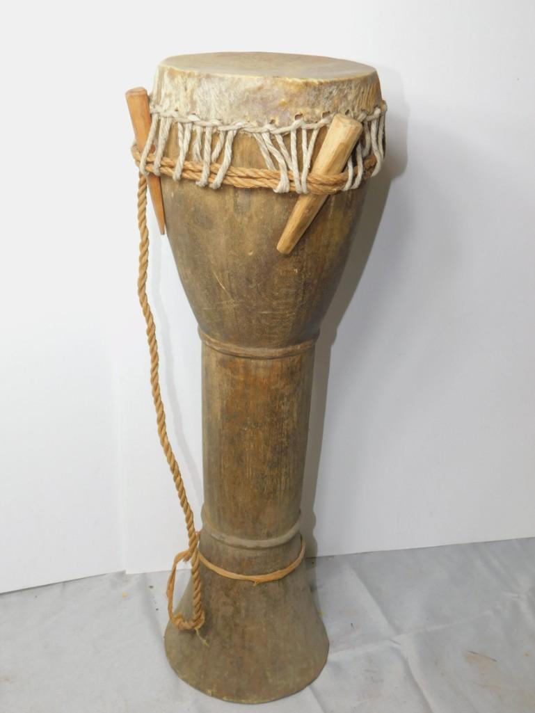 African Style Wood Drum (1 of 4)