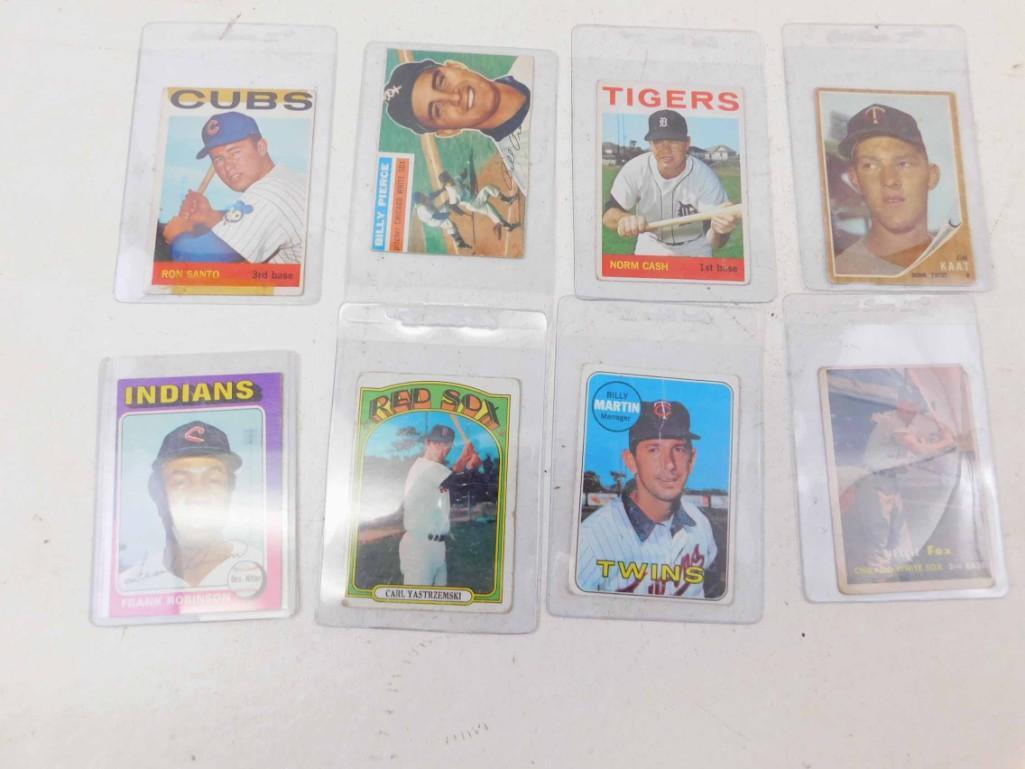 8 Baseball Cards incl Ron Santo , Billy Pierce , Norm: 8 Baseball Cards incl Ron Santo , Billy Pierce , Norm Cash , Jim Kaat , Frank Robinson , Carl Yastrzemski , Billy Martin , Nelly Fox