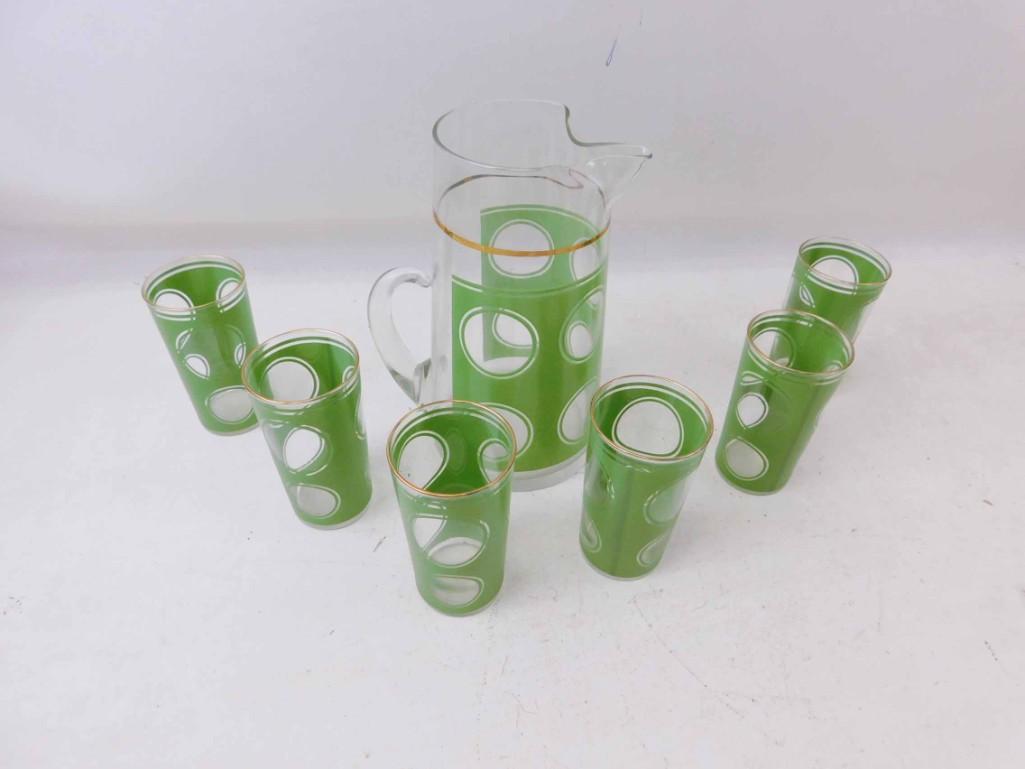 Vintage Pitcher and 6 Glasses (1 of 3)