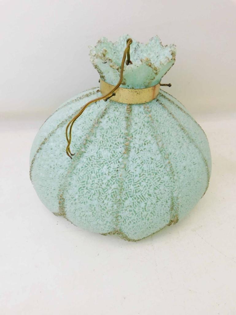 Mid Century Aqua Hanging Light Fixture (1 of 3)