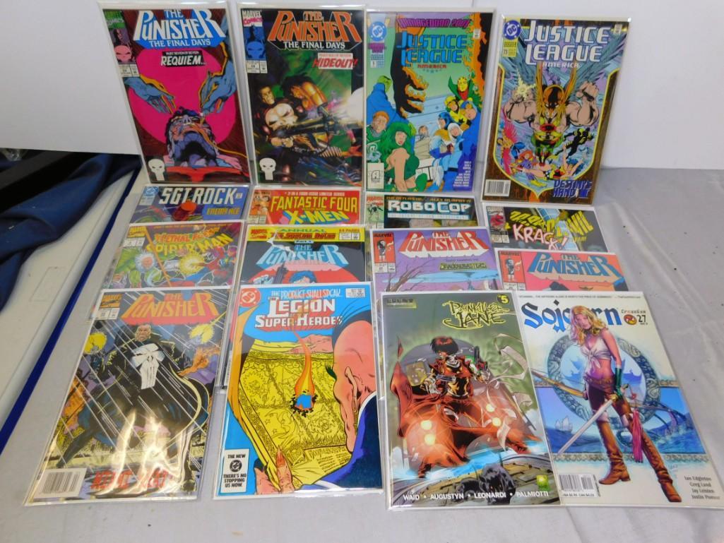 Lot of 16 Comic Books incl Punisher, Justice League , (1 of 9)