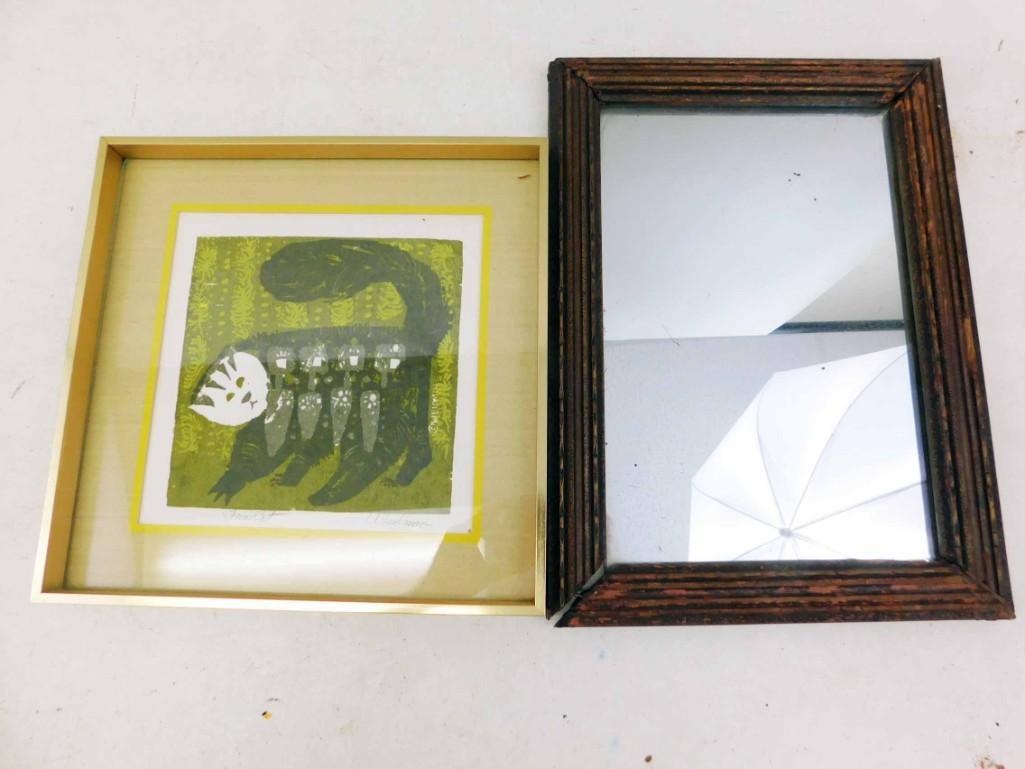 Framed " Fun Cat " Print Pencil Signed David Weidman (1 of 3)