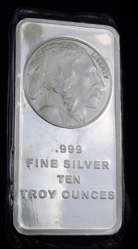 10 oz Silver Bar Indian Head Buffalo Design (1 of 2)