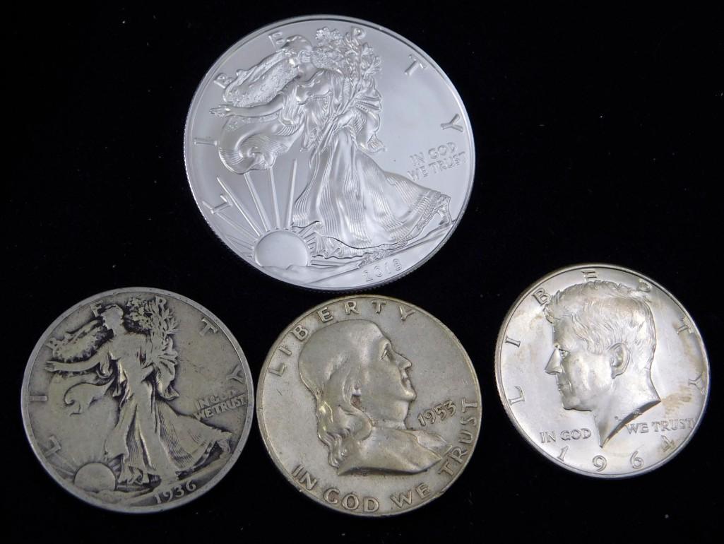 Silver Coin Lot incl 2018 American Silver Eagle 1 oz (1 of 2)