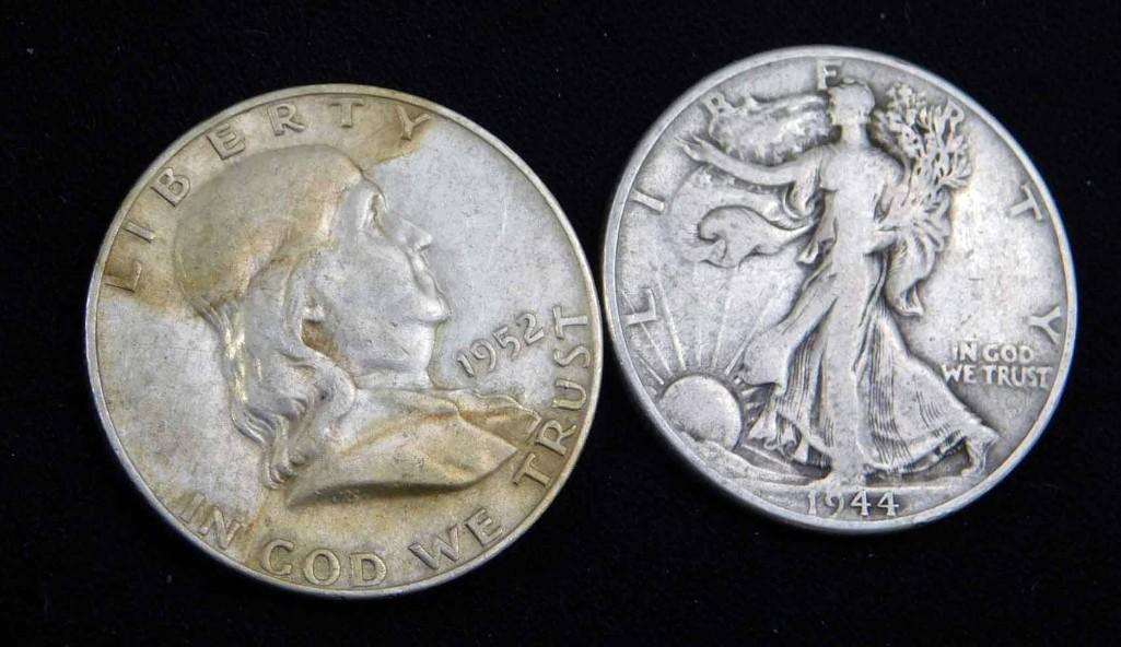 2 Half Dollars incl 1944 Walking Liberty Half Dollar (1 of 2)